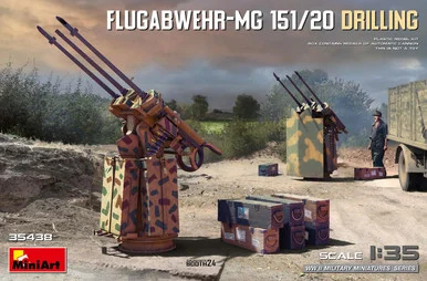 1/35 Miniart FLUGABWEHR-MG 151/20 DRILLING AA Triple Gun Plastic Model Kit