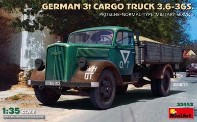 1/35 Miniart 3t Cargo Truck 3,6-36S. Pritsche-Normal-Type Military Plastic Model Kit
