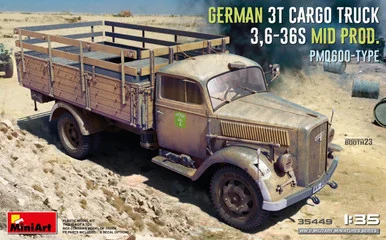 1/35 Miniart GERMAN 3T CARGO TRUCK 3.6-36S MID PROD. PMQ600-TYPE
