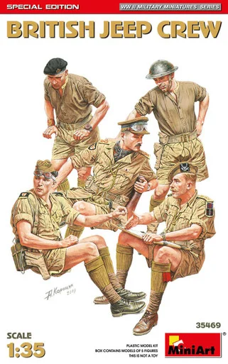 1/35 Miniart British Jeep Crew Special Edition Plastic Model Kit