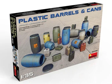 1/35 Miniart Plastic Barrels & Cans Plastic Model Kit