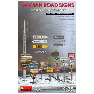 1/35 Miniart German Road Signs WWII (Ardennes, Germany 1945)