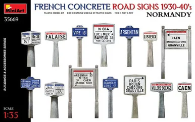 1/35 Miniart French Concrete Road Signs 1930-40's. Normandy