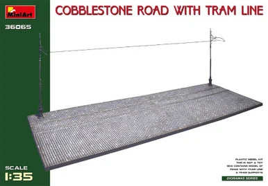 1/35 Miniart Cobblestone Road w/Tram Line (Injection Mold)