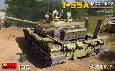 1/35 Miniart Soviet T55A Mod 1970 Tank w/Full Interior