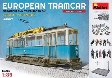 1/35 Miniart European Tramcar 641 w/Figures & Street-Type Base Section
