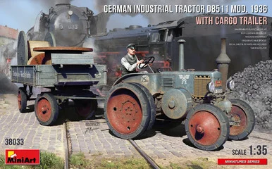 1/35 Miniart German Industrial Tractor D8511 Mod 1936 w/Cargo Trailer