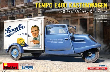 1/35 Miniart Tempo E400 Kastenwagen 3-Wheel Delivery Box Truck