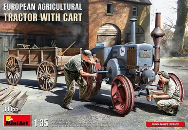 1/35 Miniart European Agricultural Tractor w/Cart