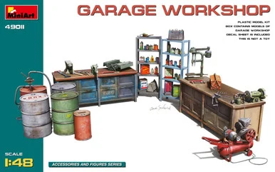 1/48 Miniart Garage Workshop Plastic Model Kit