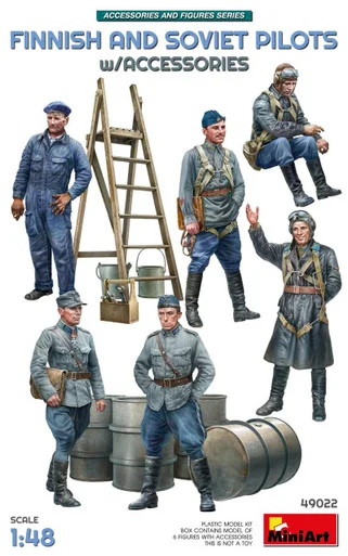 1/48 Miniart Finnish & Soviet Pilots w/ Accessories Plastic Model Kit