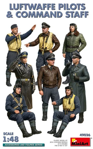 1/48 Miniart Luftwaffe Pilots and Command Staff Figures Plastic Model Kit