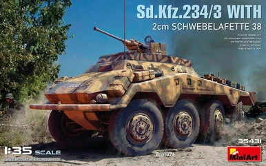 1/35 Miniart Sd.Kfz.234/3 SCHWERER PANZERSPAHWAGEN STUMMEL Plastic Model Kit