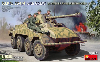 1/35 Miniart Sd.Kfz. 234/4 w/Crew Schwerer Panzerspahwagen 7.5cm Plastic Model Kit