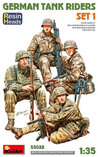 1/35 Miniart German Tank Riders Set 1 w/RESIN HEADS