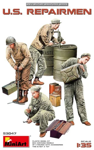 1/35 Miniart US Repairmen Figure Set Plastic Model Kit
