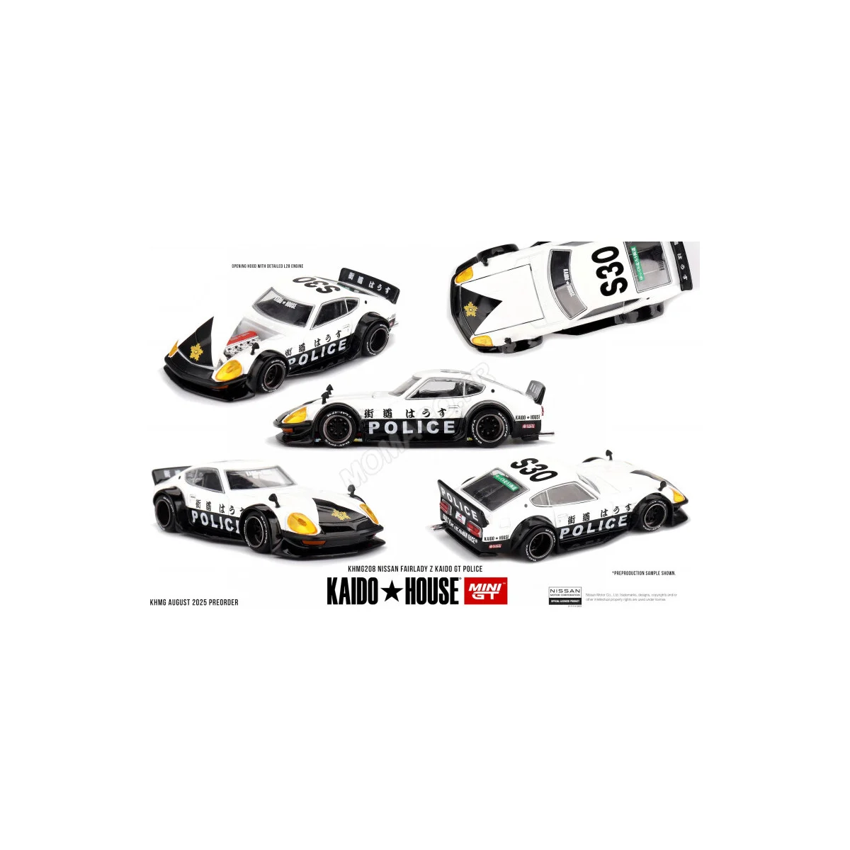 Nissan fairlady z kaido gt police 1978 Die cast - MINI GT