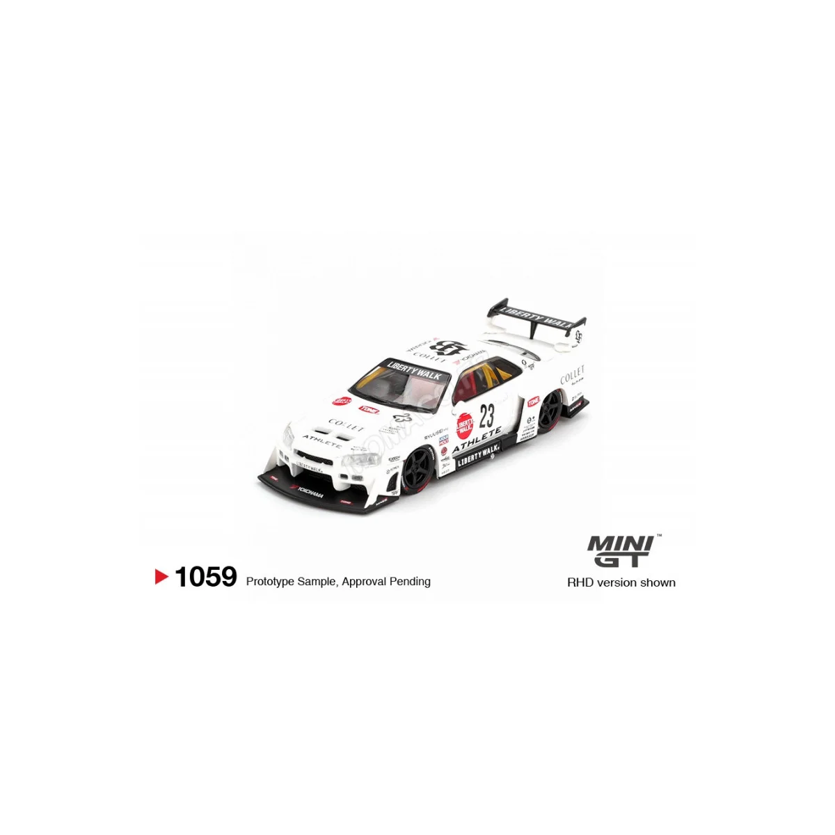 Nissan gtr (r34) super silhouette 23 athlete/collet 2024 (rhd) Die cast - MINI GT