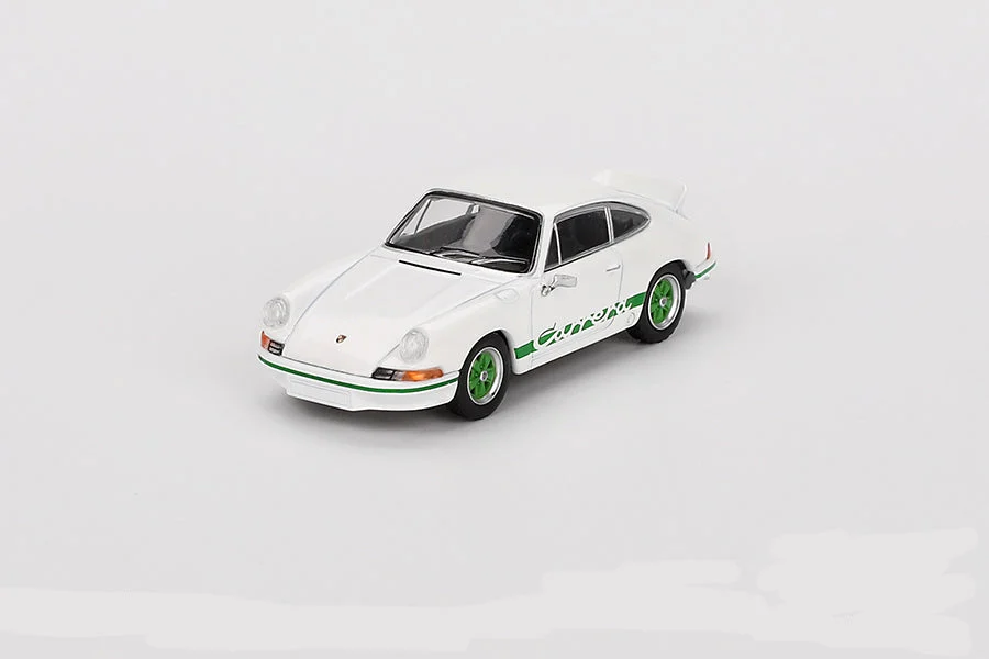 Mini GT Porsche 911 Carrera RS 2.7 Grand Prix (White with Green Livery) 1/64 Scale LHD Diecast Model
