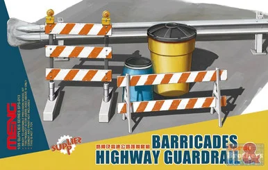 MNGSPS013 1:35 Meng Barricades & Highway Guardrail Set