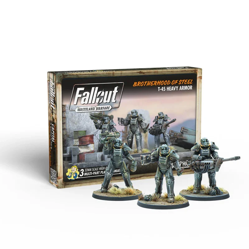 Modiphius 32mm Fallout: Wasteland Warfare – Brotherhood of Steel: T-45 Heavy Armor – CAPITAL Collection
