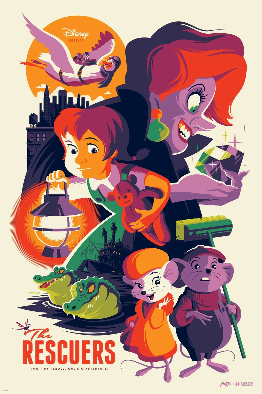 Mondo X Cyclops Print Works Print #26: The Rescuers - Tom Whalen