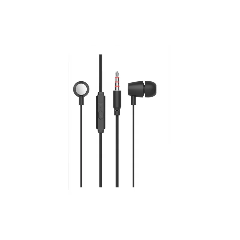 Stereo earphone with microphone (x10) - 1.2m - jack socket - S.Basic - C6189 - Black-Bulk