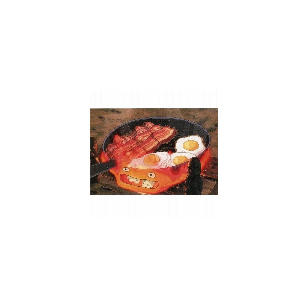 Howl's Moving Castle postcard Calcifer bacon & egg - Movic
