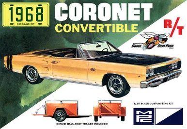 1/25 MPC 1968 Dodge Coronet Convertible w/Trailer
