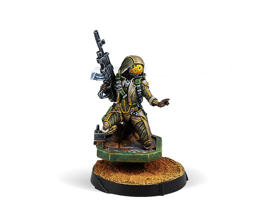 Infinity Haqqislam Mukthar, Active Response Unit (Hacker) Miniature Game Figure - Corvus Belli
