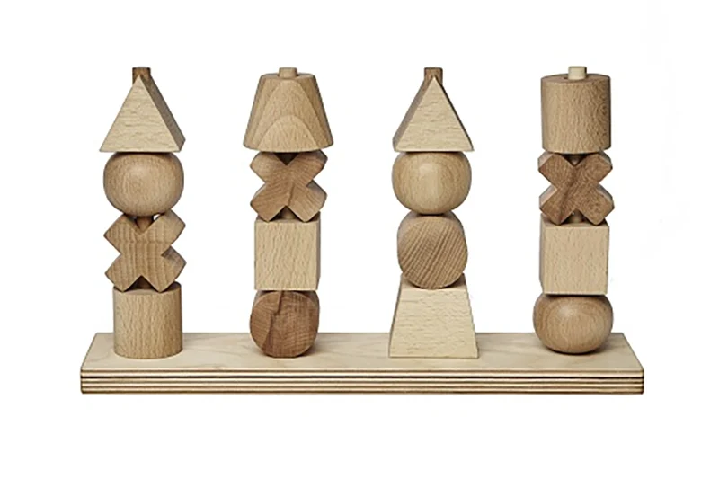 Natural Colored XL Wood Stacking Toy - Wooden Story