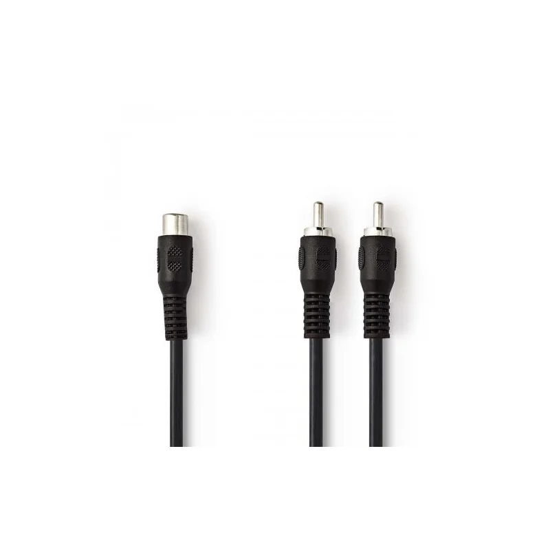audio coupler cable - 2x RCA Male - RCA Female - 0.2 m - Nickel plated -5.0 x 2.5 mm