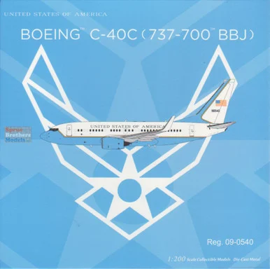 NGM05017 1:200 NG Model US Air Force C-40C (737-700 BBJ) Reg #09-0540 (pre-painted/pre-built)