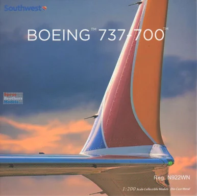 NGM05022 1:200 NG Model Southwest Airlines B737-700(W) Reg #N922WN (pre-painted/pre-built)