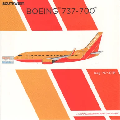 NGM05030 1:200 NG Model Southwest Airlines B737-700(W) Reg #N714CB Desert Gold Retro Livery (pre-painted/pre-built)