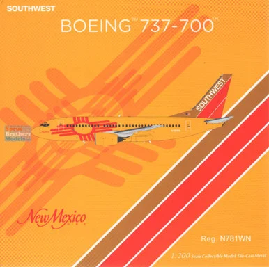 NGM05039 1:200 NG Model Southwest Airlines B737-700 Reg #N781WN New Mexico One (pre-painted/pre-built)