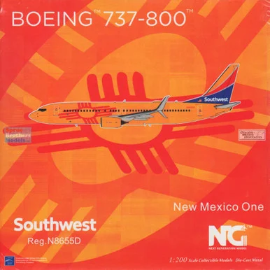 NGM08003 1:200 NG Model Southwest Airlines B737-800 Reg #N8655D 'New Mexico One' (pre-painted/pre-built)
