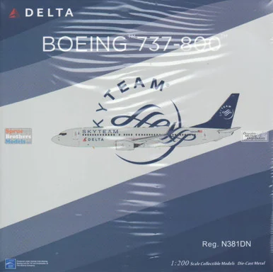NGM08013 1:200 NG Model Delta Airlines B737-800(S) Reg #N381DN (pre-painted/pre-built)