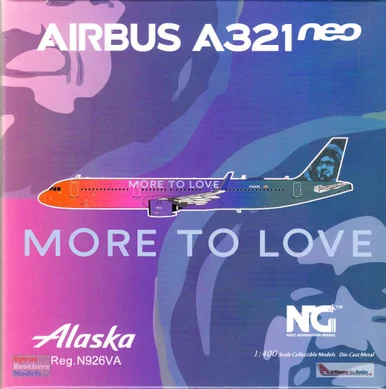 NGM13036 1:400 NG Model Alaska Airlines Airbus A321neo Reg #N926VA 'More to Love' (pre-painted/pre-built)