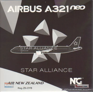 NGM13056 1:400 NG Model Air New Zealand Airbus A321neo Reg #ZK-OYB Star Alliance (pre-painted/pre-built)