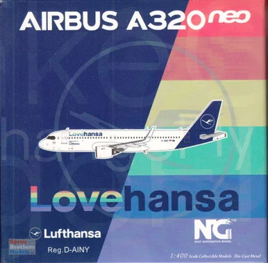 NGM15009 1:400 NG Model Lufthansa Airbus A320neo Reg #D-AINY 'Lovehansa'(pre-painted/pre-built)