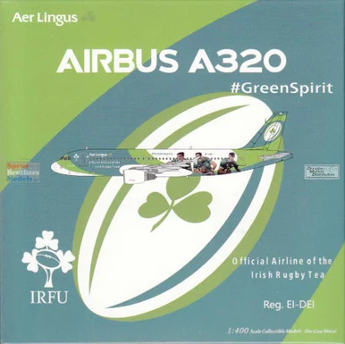 NGM15056 1:400 NG Model Aer Lingus Airbus A320-200 Reg #EI-DEI 'Irish Rugby Team' (pre-painted/pre-built)