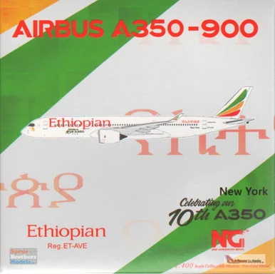 NGM39041 1:400 NG Model Ethiopian Airbus A350-900 Reg #ET-AVE Celebrating Our 10th A350 (pre-painted/pre-built)