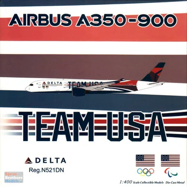 NGM39067 1:400 NG Model Delta Airlines Airbus A350-900 Reg #N521DN Team USA #2 (pre-painted/pre-built)