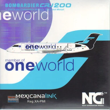 NGM52045 1:200 NG Model MexicanaLink CRJ-200LR Reg #XA-PMI OneWorld (pre-painted/pre-built)