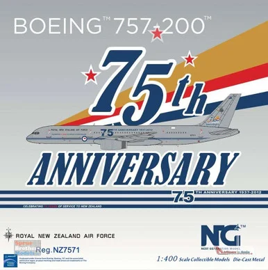 NGM53145 1:400 NG Model Royal New Zealand Air Force Boeing 757-200 Reg #NZ7571 '75th Anniversary' (pre-painted/pre-built)