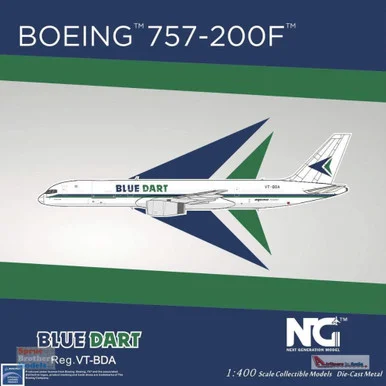NGM53155 1:400 NG Model Blue Dart Aviation B757-200BCF Reg #VT-BDA (pre-painted/pre-built)
