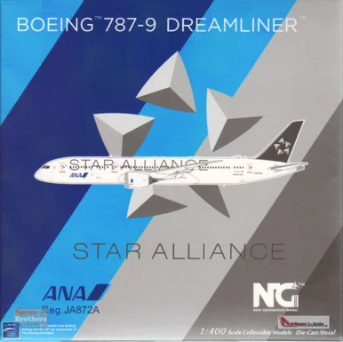 NGM55092 1:400 NG Model ANA B787-9 Reg #JA872A Star Alliance (pre-painted/pre-built)