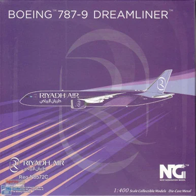 NGM55113 1:400 NG Model Riyadh Air B787-9 Reg #N8572C (pre-painted/pre-built)