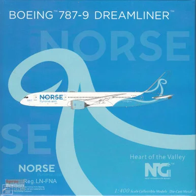 NGM55115 1:400 NG Model Norse Airways B787-9 Reg #LN-FNA 'Heart of the Valley' (pre-painted/pre-built)
